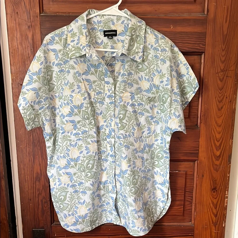 Summersalt The Poolside Poplin Button-Down Shirt size M - Picture 4 of 10